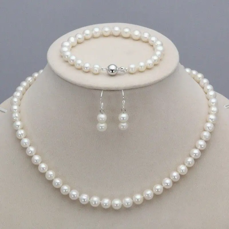 

Hot selling *****AA6-7mm beautiful white fresh water cultured pearl necklace