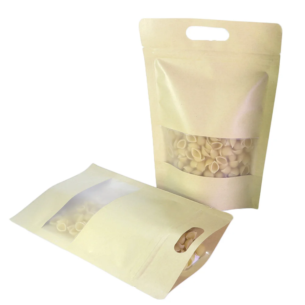 Экологически чистые пакеты Ziplock для хранения крафт бумаги закусок устойчивые