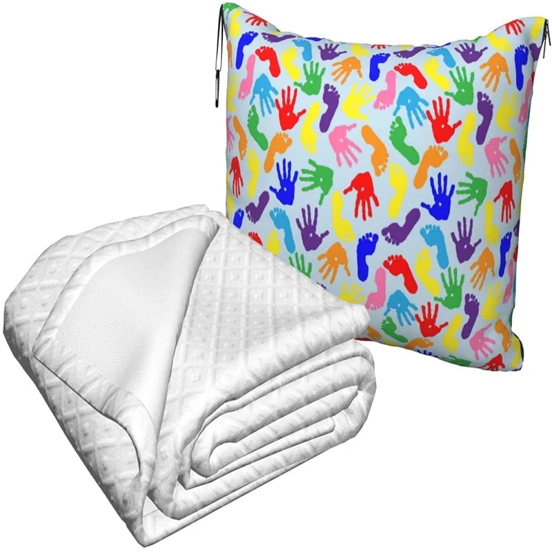 comprar Pegada De Palma Viagem Travesseiro Cobertor Dois-em-um Mochila Cinta E Compacto Avião Saco Cintura Suporte 60x43 Polegadas