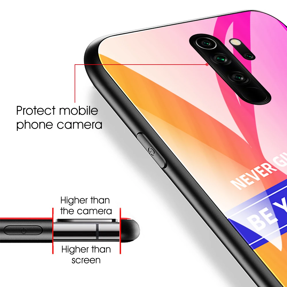 Tempered Glass Phone Case For Xiaomi Redmi Note 7 8 6 5 Pro 8A 7A Anti Shock Impact Silicon Cover Note8 Note7 | Мобильные телефоны
