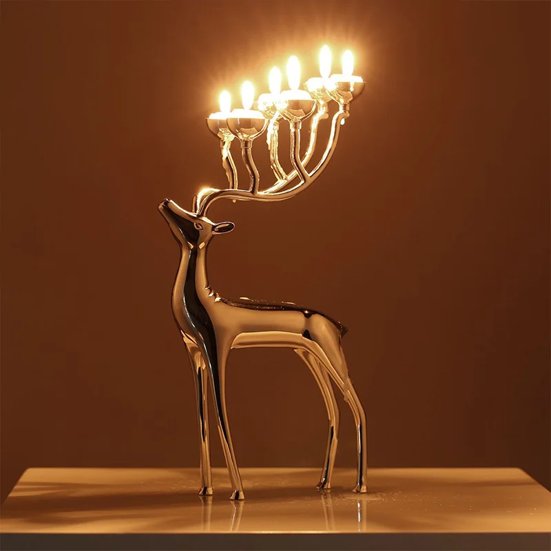 Креативный металлический подсвечник в форме оленя 6 рук 18 свечей
