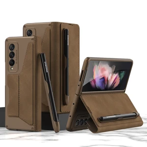 For Samsung Galaxy Z Fold3 Fold 3 5G Case Phone Cases Flip Armor
Folding Card Leather Protective Pen Slot Cover