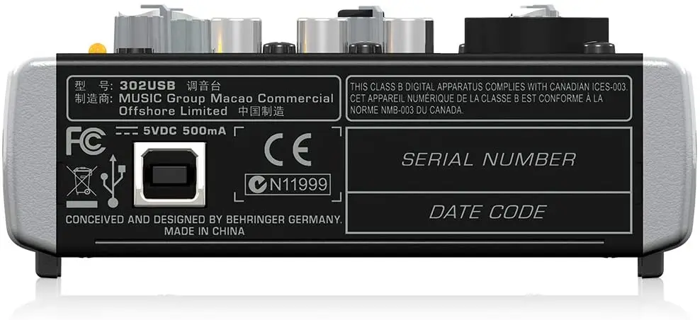 Микшер Behringer Xenyx 302USB звуковой микшерный пульт микшер премиум класса с 5 входами USB