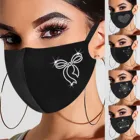 5 шт. модная Женская Популярная маска с алмазным принтом Рождественская маска для лица черные хлопковые Тканевые Маски для защиты от вирусов маски