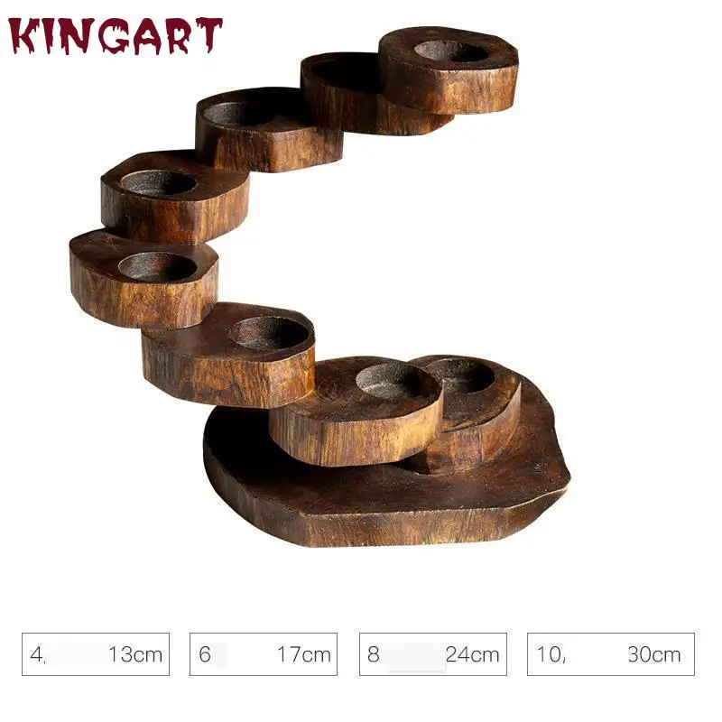 Деревянный подсвечник в стиле ретро Свадебный домашний декор светлый античный