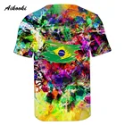 Футболки с национальным бразильским флагом для мужчин и женщин, 3d-футболки с флагом АргентиныГерманииРоссии, стандартная 3d-футболка с американским флагом