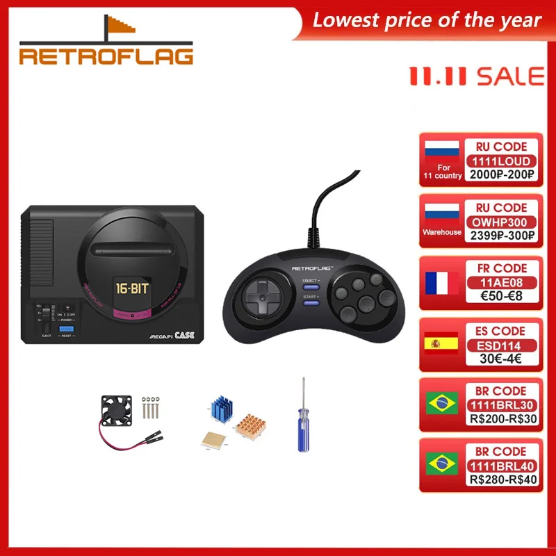 

Retroflag MEGAPi Case for Raspberry Pi 3 B+ (B Plus) 2 and Classic USB Wired Controller for Raspberry Pi Windows Switch