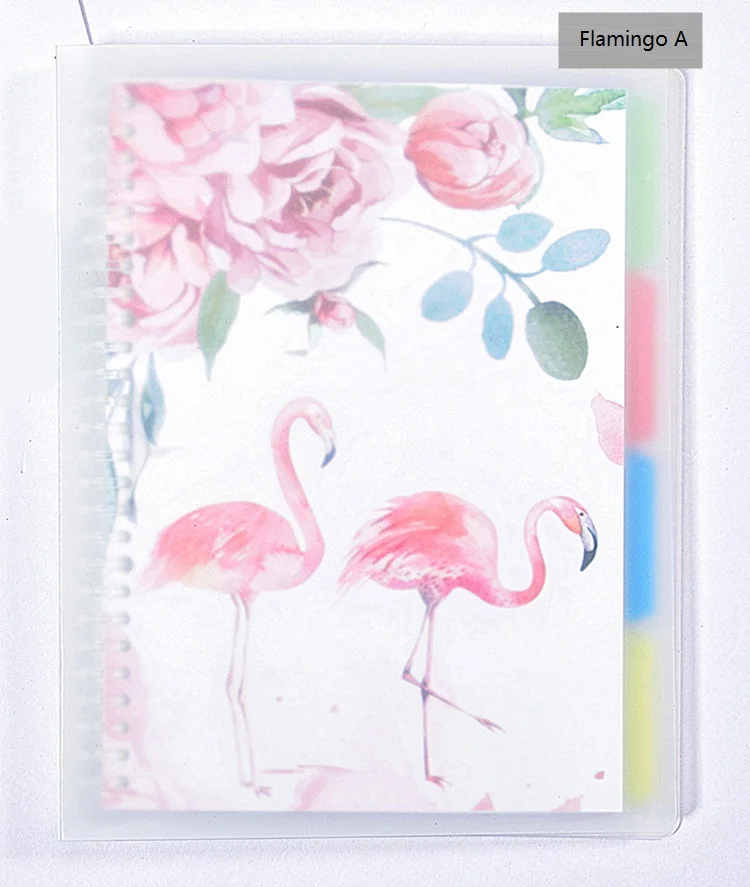 Flamingo A Harphia A5 B5 Kawaii спиральный разделитель для блокнота, милый тонкий органайзер, разделитель страниц, 4 листа, ПП матовая пластина, индексная бумага - Цвет: Flamingo A