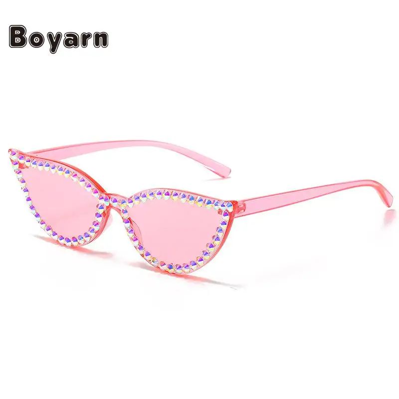 

Boyarn 2022 New Diamond Cat Eye Sunglasses Personality Handmade Rhinestone Glasses Fashion Diy Sun Glasses For Women And Men