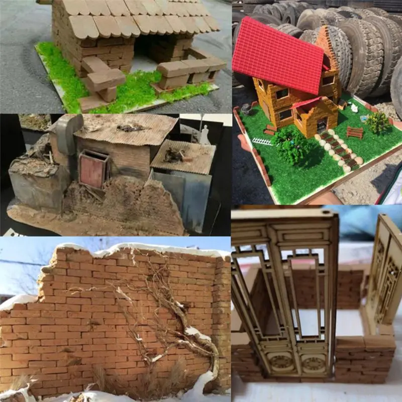 100/80 шт. 1/16 1/35 миниатюрные кирпичные плитки сцена модель DIY песок стол ручной стены