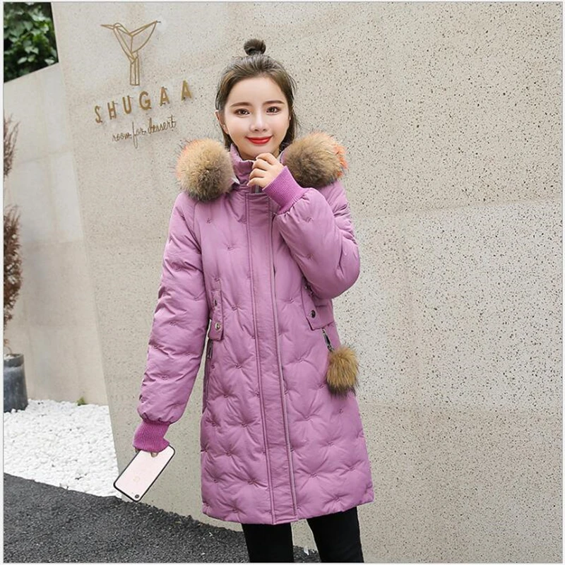 

Plus size L-5XL Winter parkas women Cotton-padded female coat Large fur collar Hooded tops Thicken warm winter jacket women 320