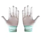 1 пара антистатические перчатки, Антистатические Рабочие электронные перчатки ESD с полиуретановым покрытием пальцев, антискользящие перчатки для защиты пальцев