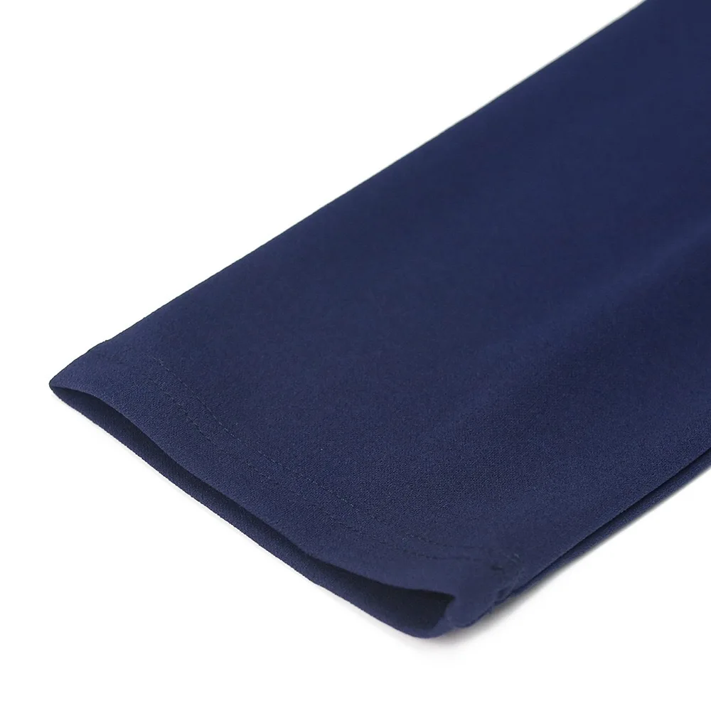 

African Office Ladies Dress Solid High Waisted Pleated Knee Length Fashion Elegant For Business Work Wear Clothes Dress Midi Hot