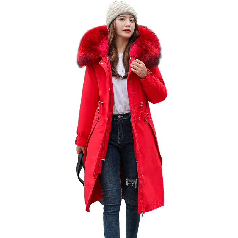 

KUYOMENS Winter Jacket Coat Women 2021 New Thicken Warm Casual Long Parkas Fur Lining Pockets Cotton Fur Collar Warm Hooded Park