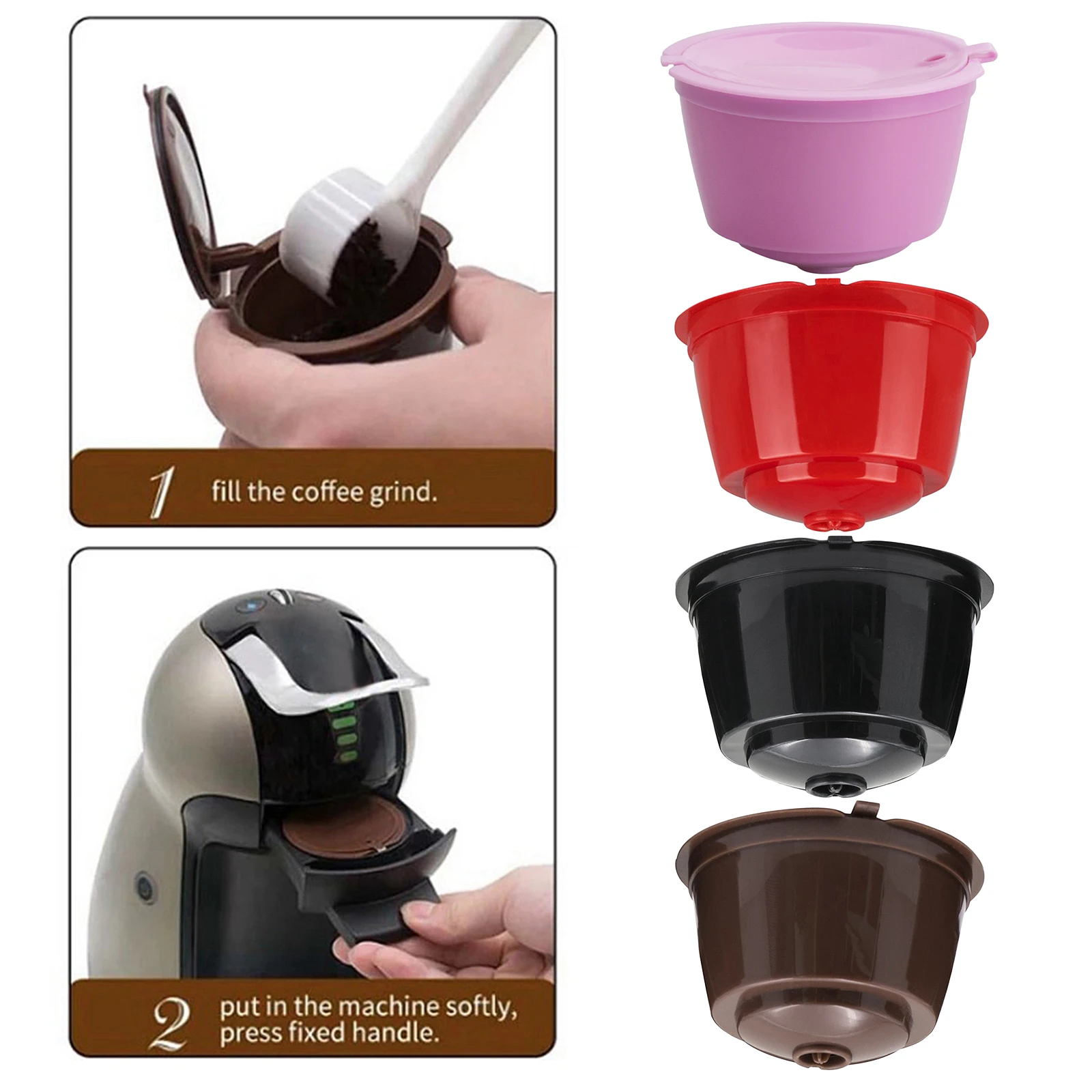 

Reusable K-Cup Coffee Capsules Filter Cup Pod Fit for Gusto Filter