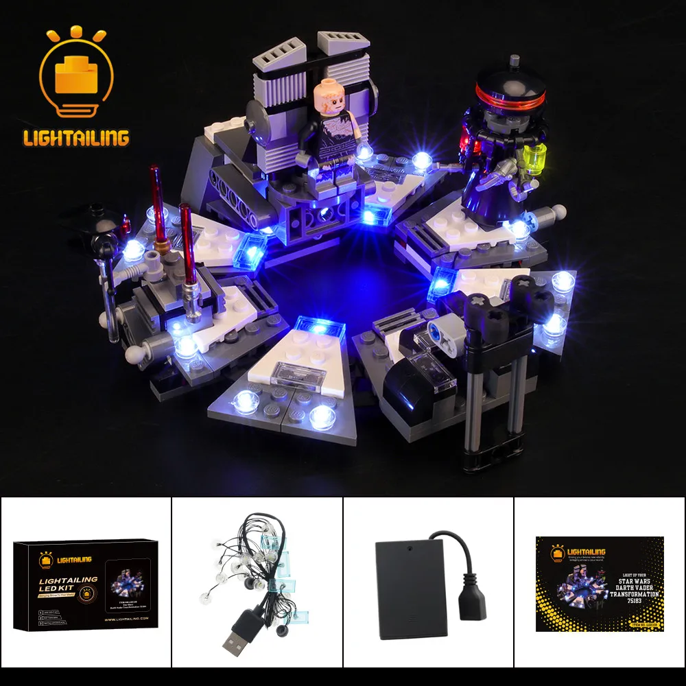 

Светильник больного светодиодный светильник комплект для 75183 серия звездные войны дарт Vaders преобразования светильник ing комплект (не включает в себя модель)