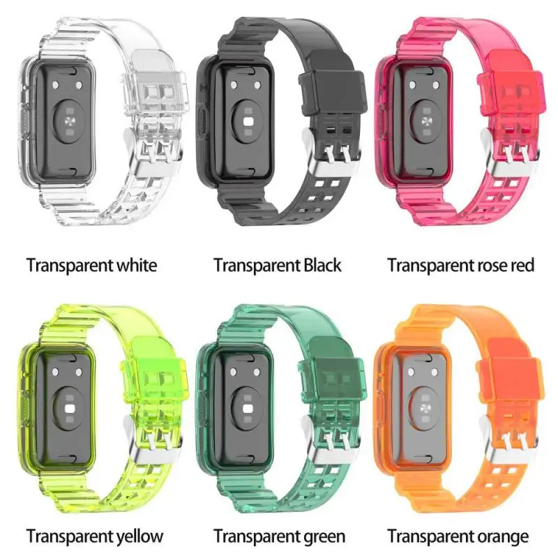 

Transparent WatchBand Replacement Wristband TPU Strap Smart Watch Unisex Watchband With Stainless Steel Buckle For Huawei Watch