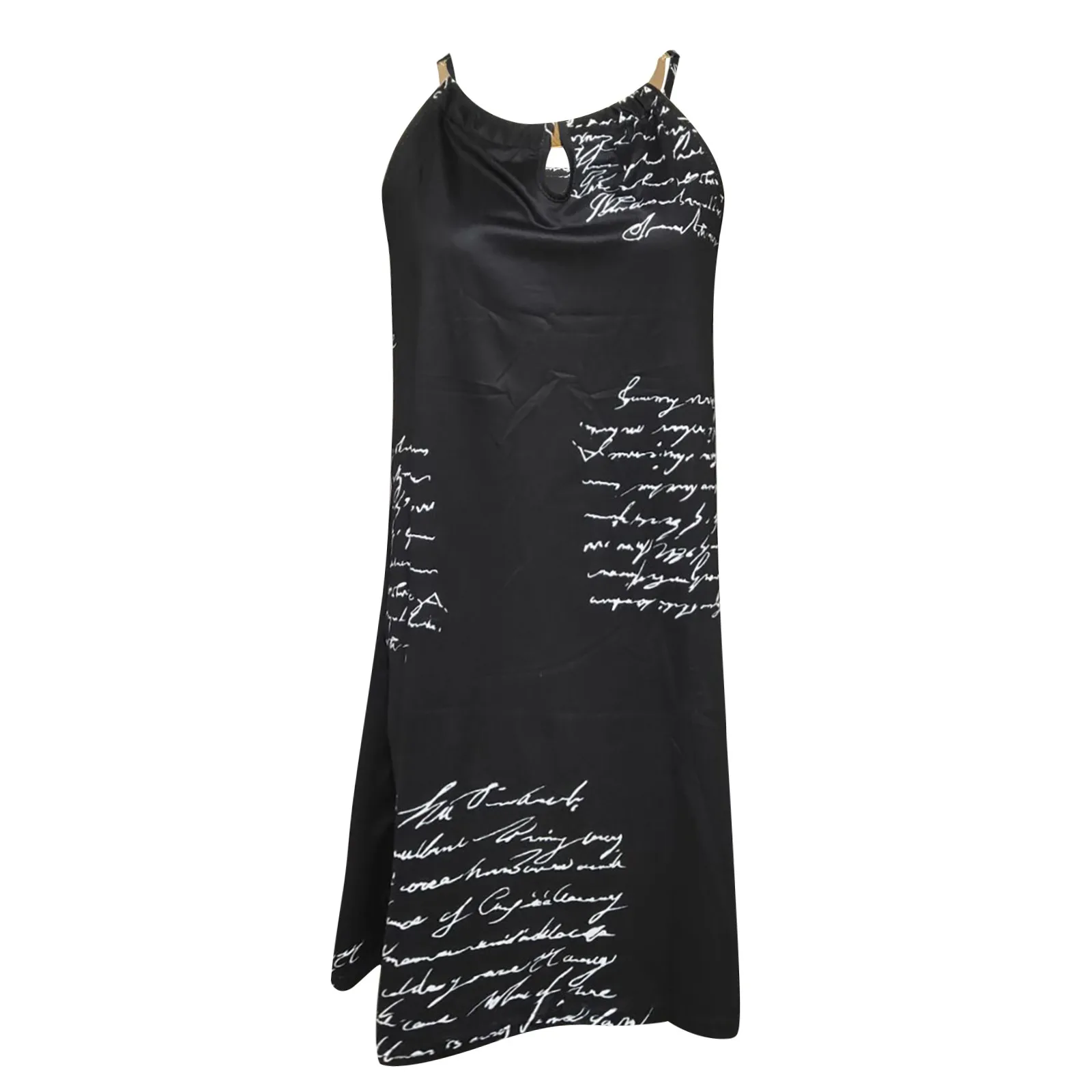 

Ladies Summer Dress Casual Sleeveless Metal Halter Neck Diamond Sequined Printed A-Line Knee-Length Dresses For Women 2021