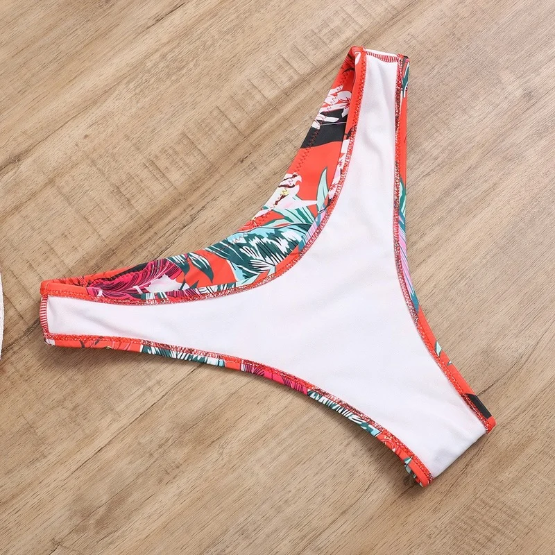 

2021 New Print Split-body Small Breast Swimsuit Gathers Bikini for Women Sexy One-shoulder Swimswear