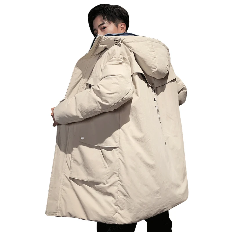 FGKKS повседневное Брендовое мужское пуховое пальто с капюшоном зимнее Мужское