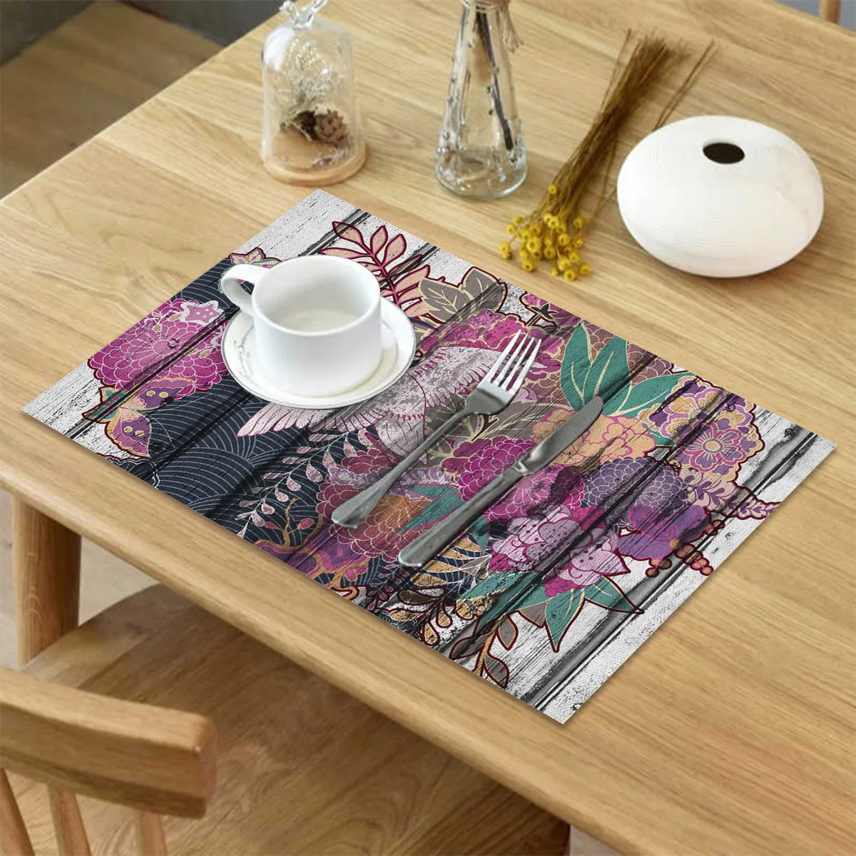 4/6 шт древесины весенний цветок кран Кухня набор столовых ковриков подкладок