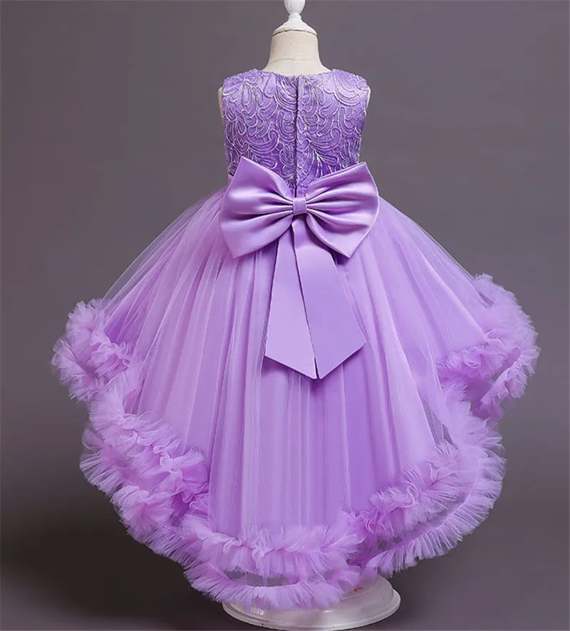 

New Princess Lace Dress Kids Flower Dress For Girls Vintage Children Dresses For Wedding Party Formal 3-11T