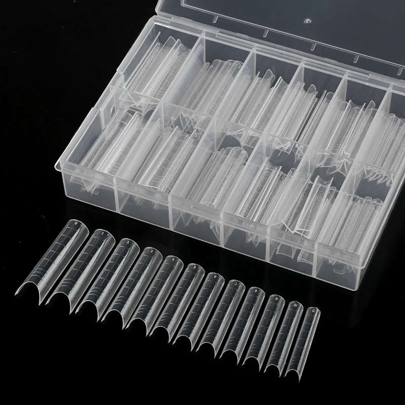 

120Pcs Poly Nails Gel Quick Art False Forms Almond/C Building Acrylic Mold Tips Nail Dual Form Nail Extension UV Builder Tool#2
