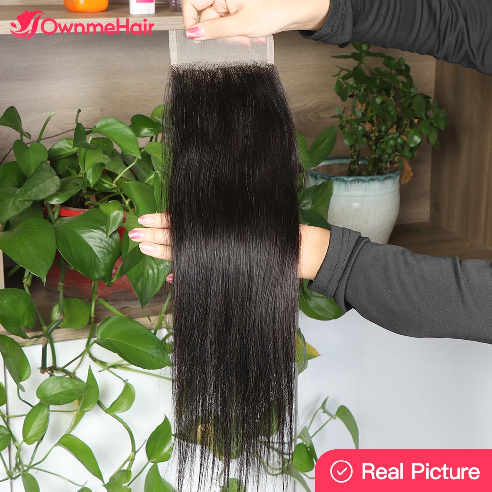 

4x4 13x4 Transparent Lace Frontal Brazilian Straight Human Hair Closure 100% Human Remy Human Hair Pre Plucked with Baby Hair