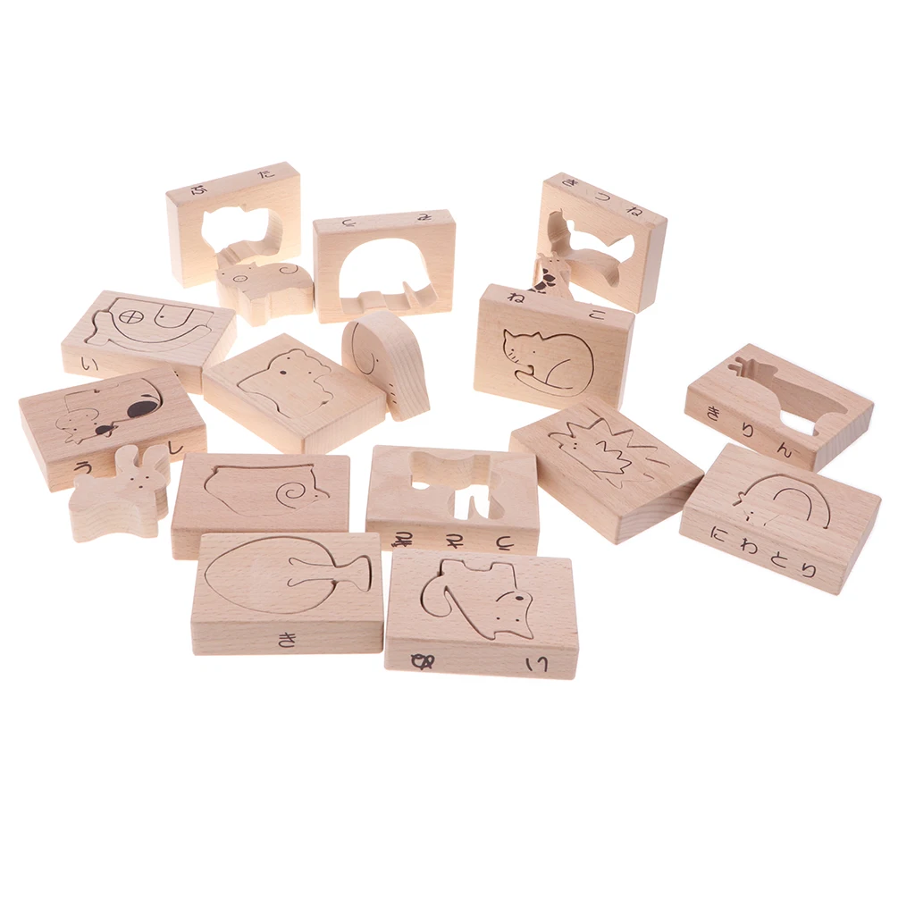 

Solid Wood Animal Blocks, Kids Balance Game Board Montessori Educational Toy - Forest Park