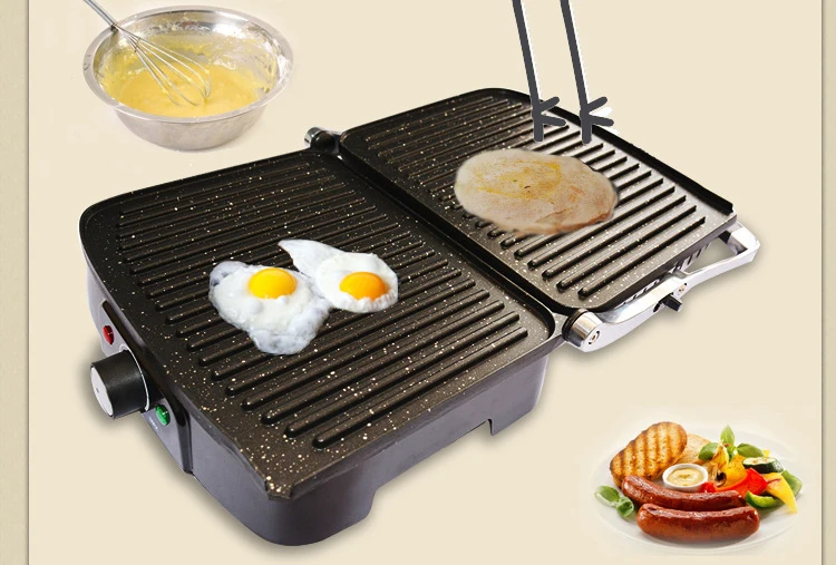 Бездымный антипригарный гриль для барбекю машина приготовления сосисок сэндвич