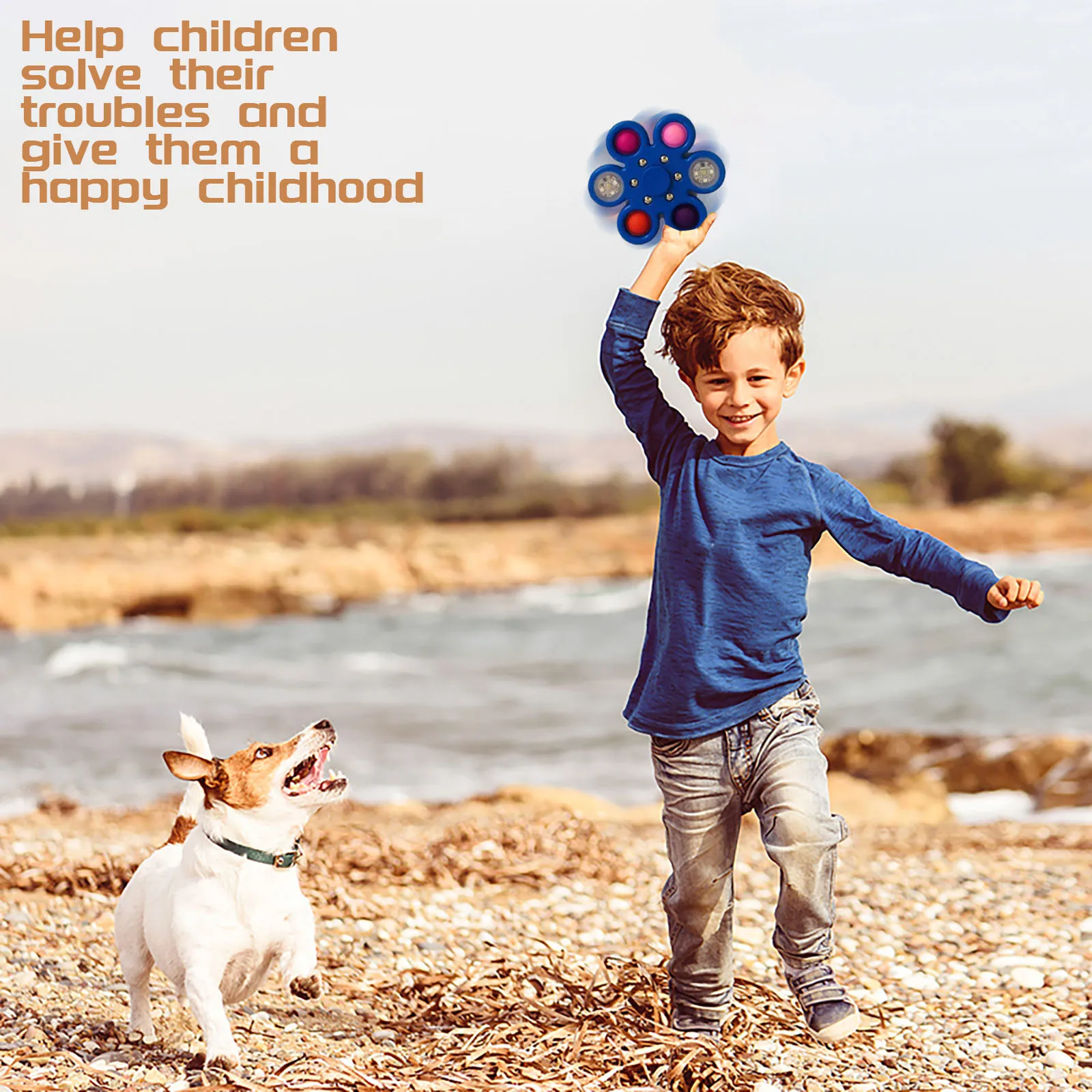 

Rotation Dimple Sensory Toy Silicone Gamepad Flipping Board Fidget ToyWith LED