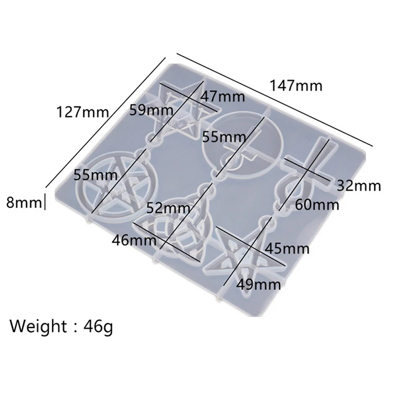 

DIY Pendant Resin Mold Star Pentagram Six-pointed Star UV Epoxy Silicone Mold For Jewelry Casting Mold Resin Craft