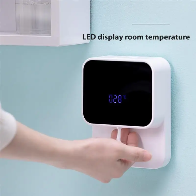 

Настенный дозатор для мыла, автоматический диспенсер для мыла с инфракрасным датчиком, светодиодный дисплей, Type-C, для дома, торгового центр...