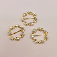 5 pcslot fashion round pearl rhinestones buckles hair bag shoes diy wedding card ribbon buttons handmade jewelry accessories