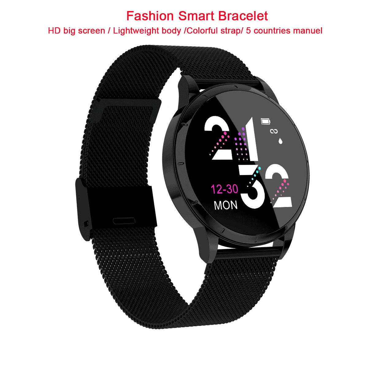 Умные часы женские модные android IOS водонепроницаемый монитор сердечного ритма