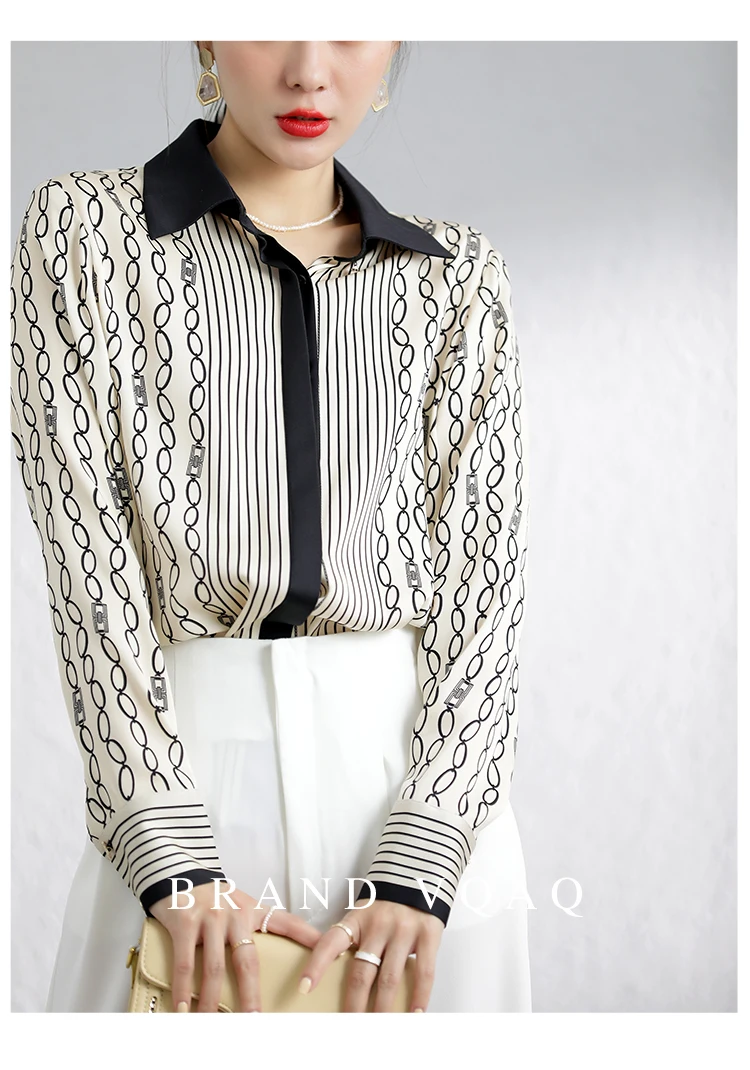 Tingfly Женская мода с геометрическим принтом Повседневная Блузка длинным рукавом и