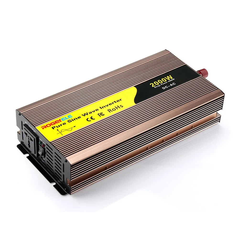 2000W Чистая синусоида Инвертор DC12V 24V 48V к AC220V 50HZ 60HZ усилитель конвертера мощности