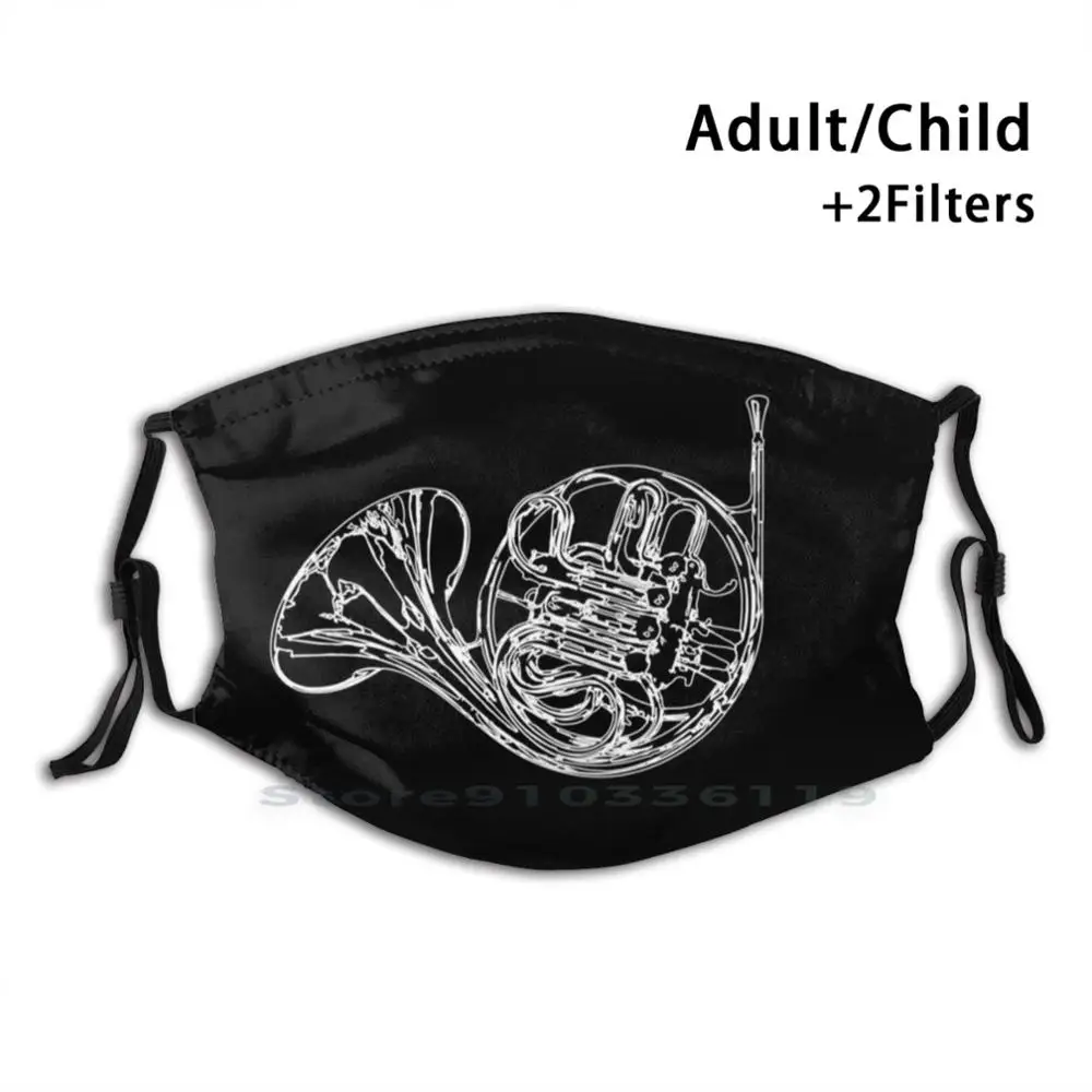 Многоразовая маска с французским роговым принтом Pm2.5 фильтр для лица детский