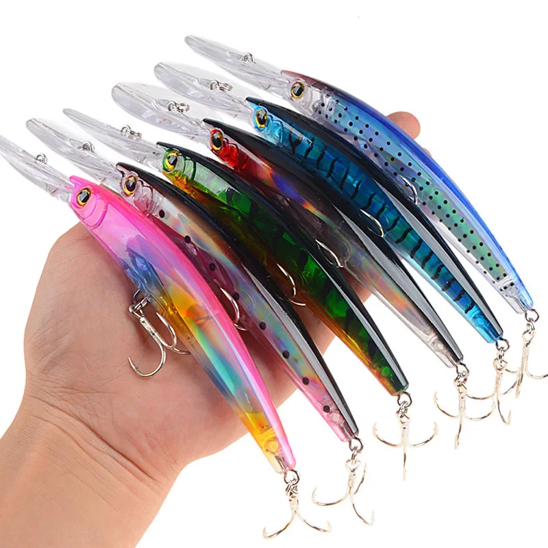 

6Pcs/set 24g/17cm Minnow Artificial Sinking ABS Plastic Hard Bait Wobbler Swimbait 2# With Blood Tank Hook Bionic Bait 3D Eyes