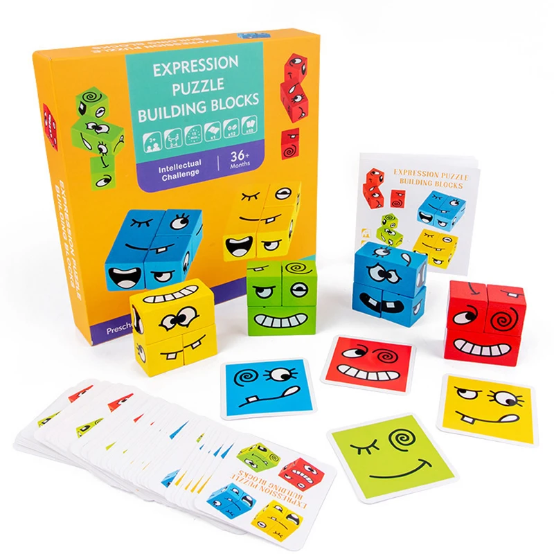 

Настольная игра Монтессори для детей и родителей, развивающая игрушка с изменяющимися блоками для развития логического мышления