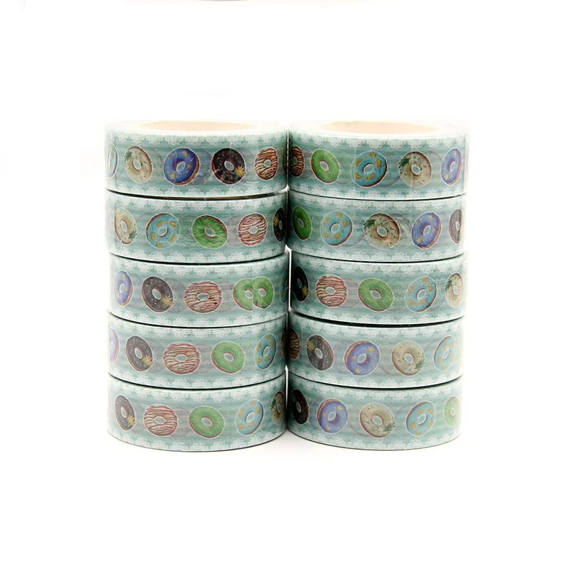 

10pcs/lot 15mm*10M Happy Easter's Day Colorful Donuts Decorative Washi Tape Scrapbooking Masking Tape Stationery office supplies