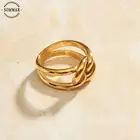 Женское Обручальное Кольцо SOMMAR Bijoux, вечерние кольца из нержавеющей стали, ювелирные изделия, размер США 6-8