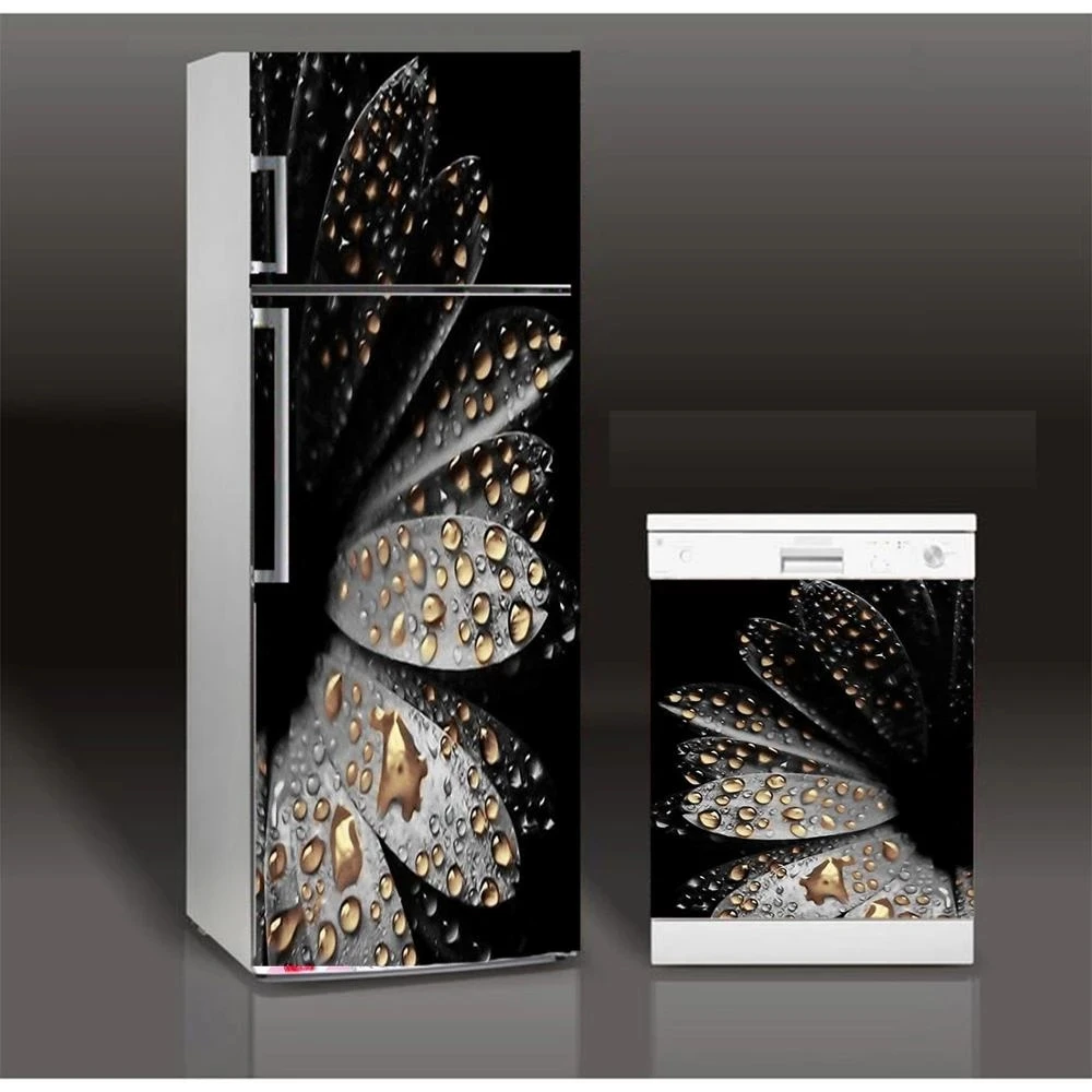 

DIY Mural Waterproof Fridge Wallpaper Self Adhesive Dishwasher Sticker Print Flower Picture Renovation New Bedroom Home Decor