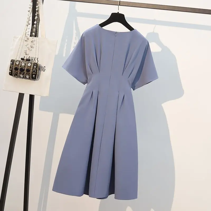 

Large size women's dress 2021 summer new cover meat show thin dress fat sister foreign style age reduction French fairy skirt