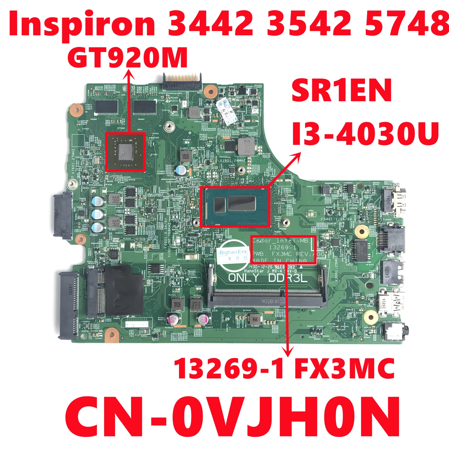 Материнская плата для ноутбука Dell Inspiron 3442 3542 5748 13269 1 FX3MC|Материнские платы