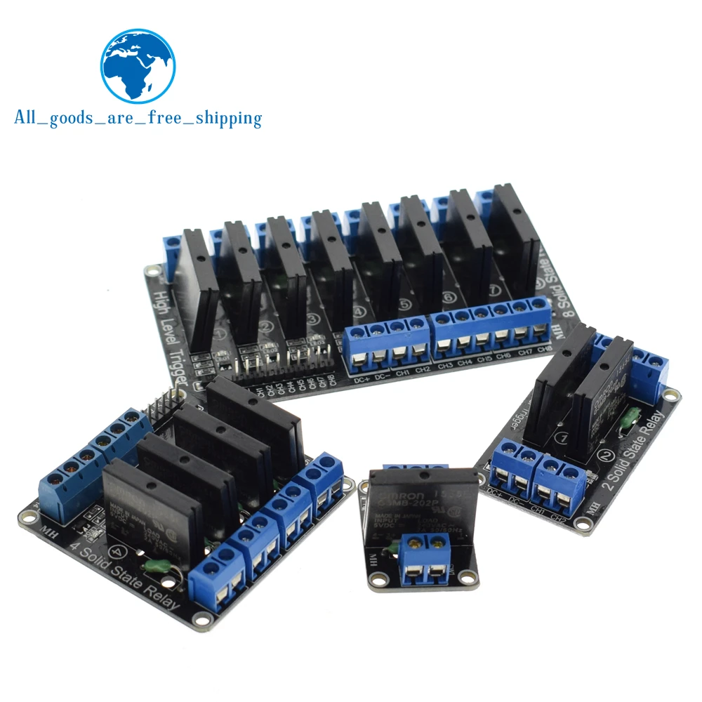 TZT 1 2 4 8 канальный 5 В DC релейный модуль твердотельный высокий уровень SSR AVR DSP G3MB-202P реле для Arduino