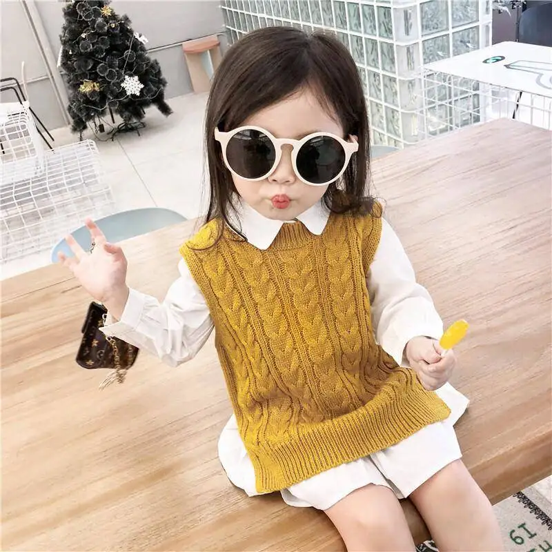 Свитера для девочек жилеты Новинка 2019 года сезон осень зима Одежда маленьких