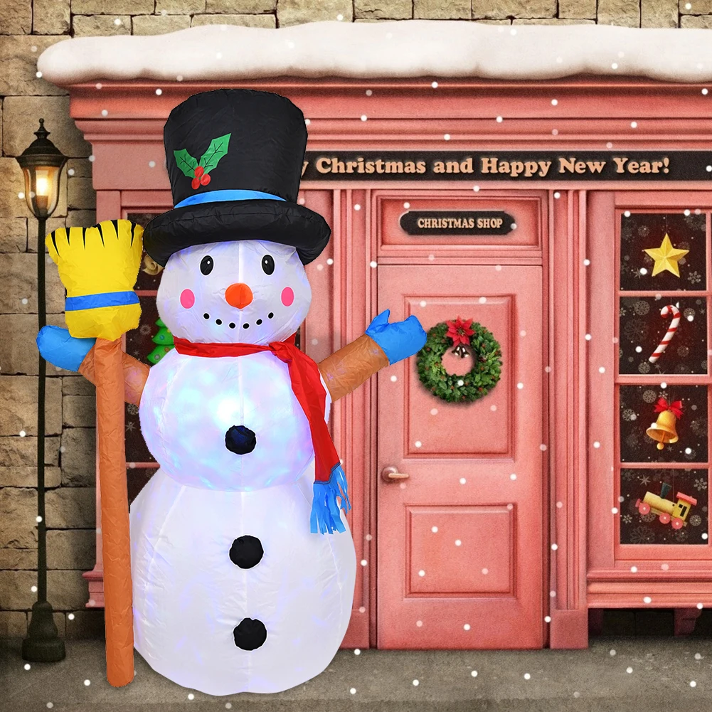 

Рождественская надувная модель, снеговик с поворотным цветным светом, украшение для газона, праздничные Вечеринки, аксессуары для дома, рек...