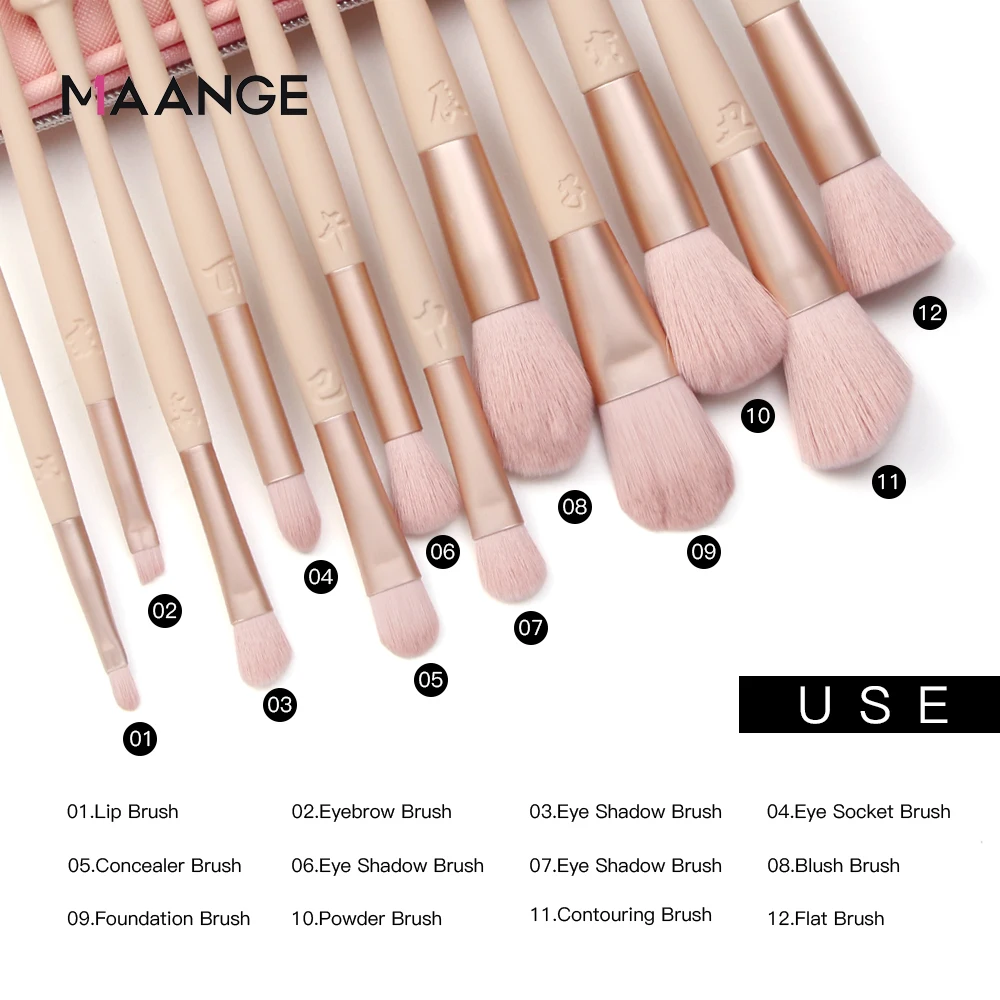 Набор кистей для макияжа MAANGE с китайскими знаками Зодиака кисточки деревянной