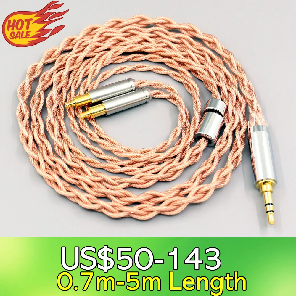 LN007775 Graphene 7N OCC Shielding Coaxial Mixed Earphone Cable For Audio Technica ATH-L5000 ATH-AWKT/f ATH-AWAS/f